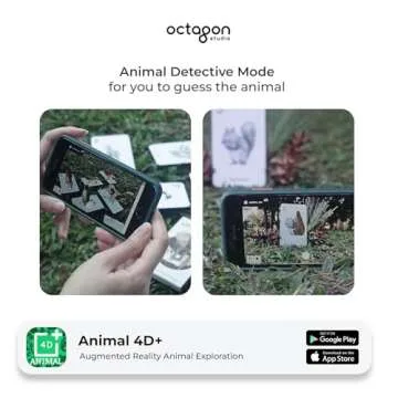 Interactive Animal Flashcards for Kids – 4D Augmented Reality Learning with 26 Animals & 5 Food Cards for Alphabet, Language, and Wildlife Education