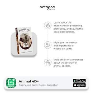 Interactive Animal Flashcards for Kids – 4D Augmented Reality Learning with 26 Animals & 5 Food Cards for Alphabet, Language, and Wildlife Education