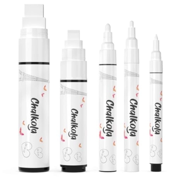 Chalkola 5 White Chalk Markers - Versatile Set for Creative Projects