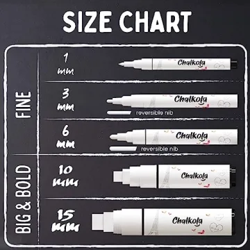 Chalkola White Chalk Markers - 5 Sizes for All Projects