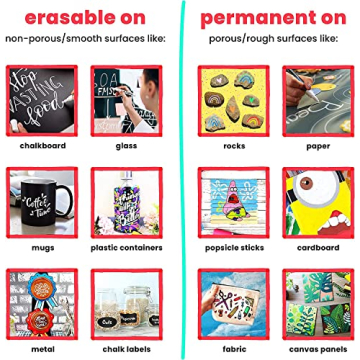 Chalkola White Chalk Markers - 5 Sizes for All Projects