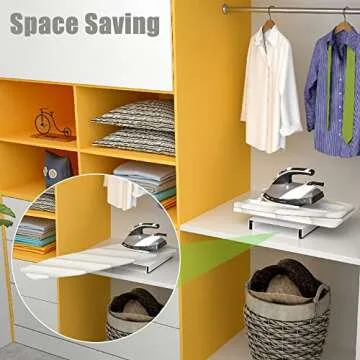 MYOYAY Ironing Board, Retractable Pull Out Ironing Board, 180 Degree Rotation Foldable Ironing Board, with Heat Resistant Cover, Drawer Mounted, Space Saving