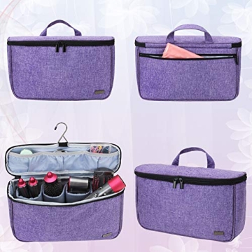 Teamoy Travel Storage Bag Compatible with Dyson Airwrap Styler, Portable Travel Organizer for Airwrap Styler and Attachments, Purple