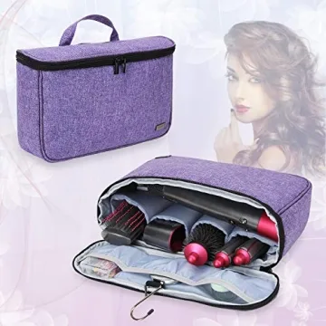 Teamoy Travel Storage Bag Compatible with Dyson Airwrap Styler, Portable Travel Organizer for Airwrap Styler and Attachments, Purple