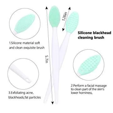 Silicone Face Scrubber, 2pcs Exfoliating Lip Brush, 2pcs Cleansing Brush,2pcs Face Mask Brush Exfoliator Blackhead Skin Care Tool