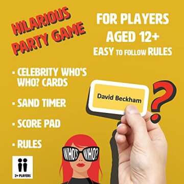 Ginger Fox - Who’s Who Celebrity Card Game. Fun Celebrity Name Guessing Game. Family Games for Parties, Game Nights and More. Fast-Paced Card Games for Adults and Teens