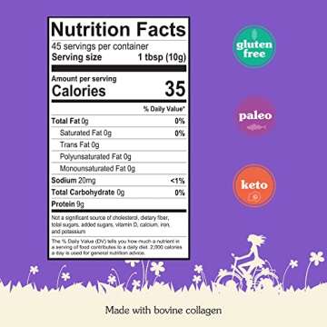 NuNaturals Unflavored Gelatin Powder for Versatile Cooking