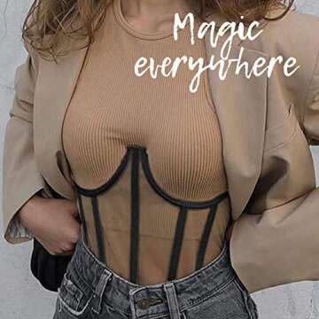 TOPMELON Mesh Corset Belt Under Bustier for Women