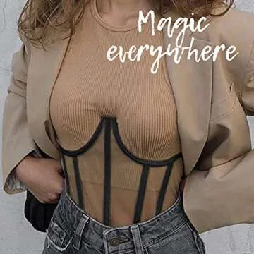 TOPMELON Mesh Corset Belt Under Bustier for Women