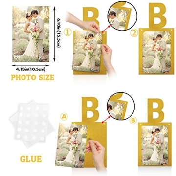 LINGPAR Bride to Be Gold Photo Banner for Weddings