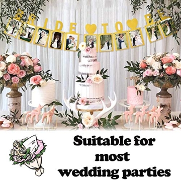 LINGPAR Bride to Be Gold Photo Banner for Weddings