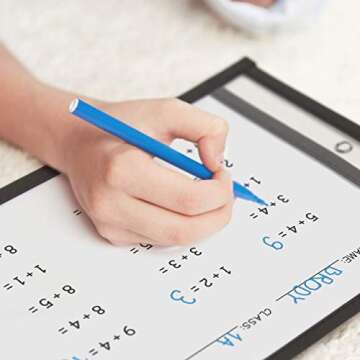 Job Ticket Holders 9x12 - (30 Pack), 8.5 x 11 Letter Size, Dry Erase Pockets, Clear & Black Plastic Sleeves - Reusable, Water-Resistant