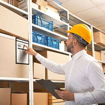 Job Ticket Holders 9x12 - (30 Pack), 8.5 x 11 Letter Size, Dry Erase Pockets, Clear & Black Plastic Sleeves - Reusable, Water-Resistant