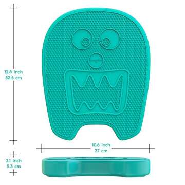 Shaped Wiggle Seats by Bouncyband – Green Monster, 13"x10.5"x2.2" – Inflatable Sensory Cushion for Kids, Improves Student Productivity and Focus, Comes with Easy-Inflation Pump to Customize Firmness