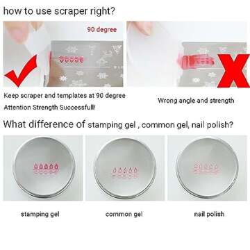 Nail Art Stamper, Clear Silicone Stamping Jelly with Scraper, Transparent Visible Body, No Misplacement for DIY Nail Decor, Home Manicure Starter Tool Salon, French Tip Stamp, 200-Time Using (Clear)