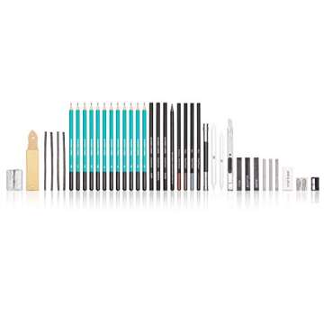 Norberg & Linden XXL Drawing Set - Sketching and Charcoal Pencils. 100 Page Drawing Pad, Kneaded Eraser, and Graphite. Art Set for Kids, Teens and Adults