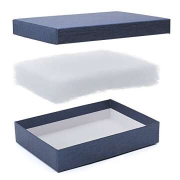 MESHA 20PC Cardboard Jewelry Boxes, 5.25x3.75x1 Cotton Filled Jewelry Gift Box with Lid, Jewelry Boxes for Small Business, Packing, Shipping, Necklace, Earring, Bracelet, Blue