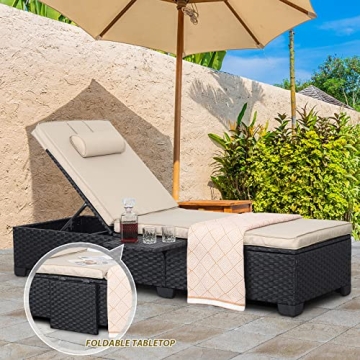Stylish WAROOM Outdoor Chaise Lounge Chairs Set for Relaxation