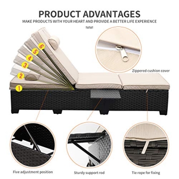 Stylish WAROOM Outdoor Chaise Lounge Chairs Set for Relaxation