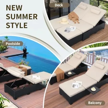 Stylish WAROOM Outdoor Chaise Lounge Chairs Set for Relaxation