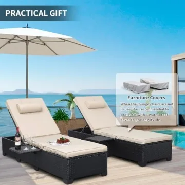 Stylish WAROOM Outdoor Chaise Lounge Chairs Set for Relaxation
