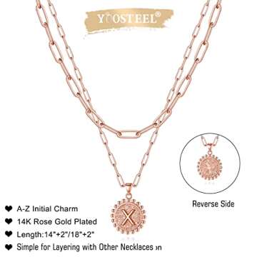 Yoosteel Personalized Initial Necklace for Women