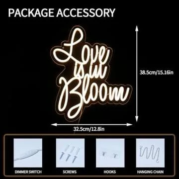Virlusy Love is in Bloom Dimmable Neon Sign for Weddings