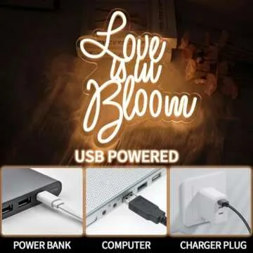 Virlusy Love is in Bloom Dimmable Neon Sign for Weddings