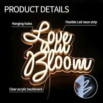 Virlusy Love is in Bloom Dimmable Neon Sign for Weddings