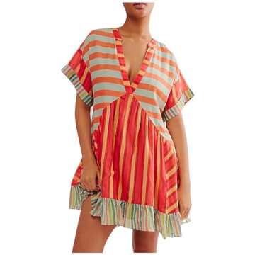 LIKEOULI Free People dupes Daily Deals Prime Today Boho Dresses for Women 2024 Fashion Boho Printing...