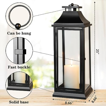 Black Decorative Hurricane Lantern - Stylish Home Decor
