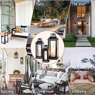 Black Decorative Hurricane Lantern - Stylish Home Decor