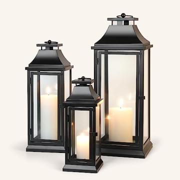 Black Decorative Hurricane Lantern - Stylish Home Decor