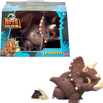 Mattel Jurassic World Bite Club Dinosaur Action Figure & Accessory - Triceratops Collectible