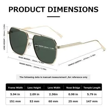 KIMORN Polarized Retro Oversized Sunglasses for All