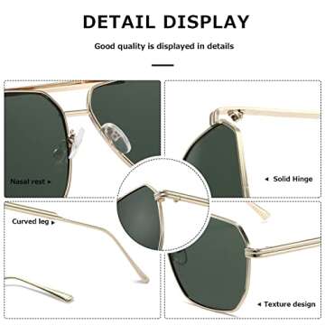 KIMORN Polarized Retro Oversized Sunglasses for All