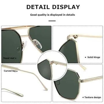 KIMORN Polarized Retro Oversized Sunglasses for All