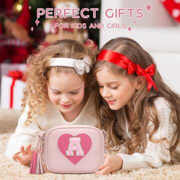 KKXIU Kids Purse Toddler Gifts for Girls and Women Vegan Leather Crossbody Bag with Tassel (A)