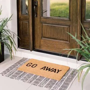 THEODORE MAGNUS Funny Door Mat – Coir Doormat for Outdoor Entrance, Durable Welcome Mat with Non-S...