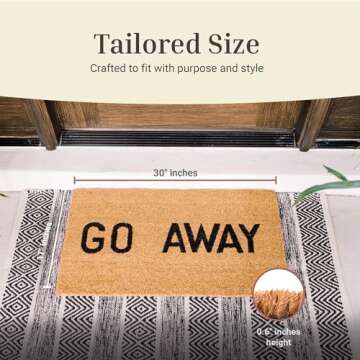 THEODORE MAGNUS Funny Door Mat – Coir Doormat for Outdoor Entrance, Durable Welcome Mat with Non-Slip Backing, Perfect for Front Door and Entryway - Outdoor/Indoor - Go Away
