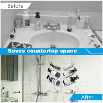 HASPINH Acrylic Shower Shelves,2 Pack Shower Organizer,Bathroom Shampoo Holder Wall Mounted,Acrylic Bathroom Shelves Shower Caddy,Clear Shower Organizers and Storage,No Drilling and Rustproof