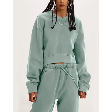 Flygo Women Sweat Set Stylish Cozy 2-Piece Outfit