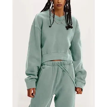 Flygo Women Sweat Set Stylish Cozy 2-Piece Outfit