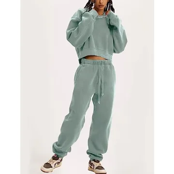 Flygo Women Sweat Set Stylish Cozy 2-Piece Outfit