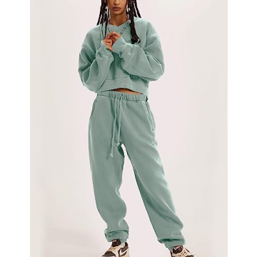 Flygo Women Sweat Set Stylish Cozy 2-Piece Outfit
