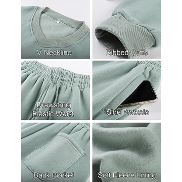 Flygo Women Sweat Set Stylish Cozy 2-Piece Outfit