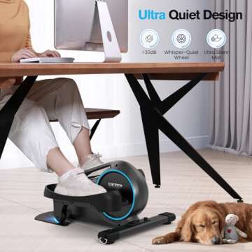 Under Desk Elliptical, Manual Elliptical Exercise Machine, Quite Foot Pedal Exerciser, Mini Elliptic...