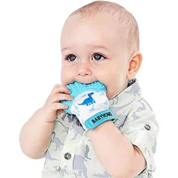 BabyNoms® Teething Mitten | The Original Teething Paw for Babies | Safe Silicone Toy