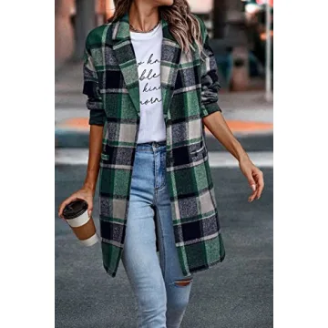 Trendy Women's Plaid Shacket for Winter Fashion