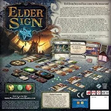 Fantasy Flight Games Elder Sign Board Game - Supernatural Intrigue, Cooperative Dice Adventure!